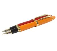 Sipliv 2PCS Jinhao grand gros M 18KGP stylo plume 159, garniture en or, rouge et orange