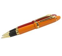 Sipliv 2PCS Jinhao grand gros stylo à bille 159, garniture en or, rouge et orange