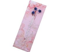 SIPLIV fait à la main verre trempette stylo magique sakura verre stylo cristal dip signe stylo cadeau stylo calligraphie stylo - bleu