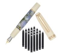 SIPLIV Jinhao 82 Mini stylo plume en acrylique avec convertisseur d'encre et 20 cartouches d'encre noire Pointe extra fine iridium Vert algue