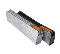 SIPLIV stylo à feutrine classique/crayon/étui à papeterie étui cosmétique, style rectangulaire noir et gris, ensemble de 2