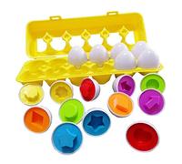 Sipobuy Correspondant Puzzle Oeufs Éducatifs Géométrique Jouets, 12 Pack Couleur Forme De Tri Reconnaissance Oeufs Ensemble Préscolaire Montessori Jouet Pour Enfants En Bas Âge Garçons Filles