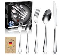 Siproch Couverts de Table 12 Personnes, 60 Pièces Menagere Acier Inoxydable 18/10 de Haute Qualité Service de Table 12 Personnes, Polis et Passent Au Lave-Vaisselle