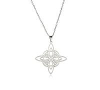 SIPURIS Avec nœud de sorcière celtique pour homme et femme Pendentif en forme de nœud de sorcière géométrique Amulette magique wiccan païenne Cadeau d'anniversaire Collier en acier inoxydable