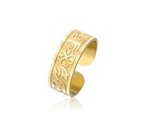 SIPURIS Bague Adinkra Symboles de la Sagesse Amulette Amulette Amulette Réglable Adinkra Gye Nyame Symbole Dieu Majesté Bijoux Ethniques, Acier inoxydable, Pas de pierre précieuse