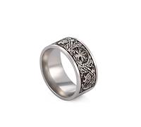 SIPURIS Bague arbre de vie pour homme, corbeau d'Odin, nœud celtique, amulette viking, en acier inoxydable, taille 7-13, 9, sans pierre précieuse, 9, Acier inoxydable, Aucune pierre précieuse