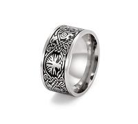 SIPURIS Bague arbre de vie pour homme et femme - Style vintage - Avec nœud celtique - En acier inoxydable - Taille 7-13, 10, Acier inoxydable., Aucune pierre précieuse