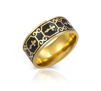 SIPURIS Bague croix orthodoxe russe pour homme Jésus Christ amulette en acier inoxydable bijoux religieux chrétiens, 12