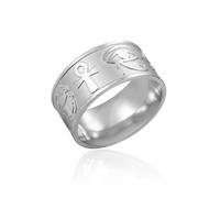 SIPURIS Bague égyptienne œil d'Horus pour femme Croix égyptienne Ankh Symbole ancien Bague pour homme, Acier inoxydable, Aucune pierre précieuse