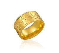 SIPURIS Bague égyptienne œil d'Horus pour femme Croix égyptienne Ankh Symbole ancien Bague pour homme, Acier inoxydable, Aucune pierre précieuse