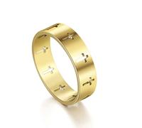 SIPURIS Bague en forme de croix pour homme et femme - Bague en acier inoxydable - Bague de prière du Seigneur - Bague d'anxiété religieuse - Bague de mariage empilable