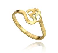 SIPURIS Bague Fleur de Lotus Om Ohm Aum Symbole Yoga Bagues Réglables Ouvertes Bagues de Promesse Fleur de Vie Bande Filigranée Bague en Argent pour Femmes et Hommes, 9, Acier inoxydable, Pas de
