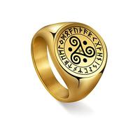 SIPURIS Bague triskel celtique pour homme et femme - Triskel celtique - Nœud spirale celtique - Bague chevalière en acier inoxydable - Cadeau de mariage, 10, Acier inoxydable., Aucune pierre précieuse