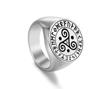 SIPURIS Bague triskel celtique pour homme et femme - Triskel celtique - Nœud spirale celtique - Bague chevalière en acier inoxydable - Cadeau de mariage, 10, Acier inoxydable., Aucune pierre précieuse