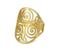 SIPURIS Bague triskel celtique pour homme, symbole triskel celtique, nœud en spirale celtique, anneau de triskel irlandais en acier inoxydable pour homme promesse alliance bijoux cadeau, taille unique