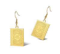 SIPURIS Boucles d'oreilles avec Allah - Forme carrée - Islam Sourate Coran - Amulette musulmane - Boucle d'oreille religieuse pour anniversaire, 1.06*0.79in/27*20mm, Acier inoxydable, Pas de gemme