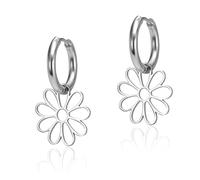 SIPURIS Boucles d'oreilles bohème marguerites pour femme, boucles d'oreilles tournesol, boucles d'oreilles en forme de marguerite, cadeaux pour maman, sœur, amie, Acier inoxydable, Pas de gemme