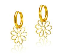 SIPURIS Boucles d'oreilles bohème marguerites pour femme, boucles d'oreilles tournesol, boucles d'oreilles en forme de marguerite, cadeaux pour maman, sœur, amie, Acier inoxydable, Pas de gemme