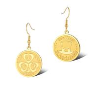 SIPURIS Boucles d'oreilles celtiques en forme de trèfle à quatre feuilles porte-bonheur pour femme, boucles d'oreilles à breloques en forme de trèfle irlandais, amulette de la Saint-Patrick, cadeau