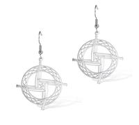 SIPURIS Boucles d'oreilles croix sainte brigide St Bridget boucles d'oreilles irlandais celtique talisman chrétien païen bijoux religieux pour femme homme, 1.38*1.46in, Acier inoxydable, Pas de pierre