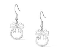 SIPURIS Boucles d'oreilles en forme de nœud délicat pour femme - Jolies boucles d'oreilles à breloques - Bijoux tendance pour un joli cadeau, 0.59×0.75in, Acier inoxydable, Pas de gemme