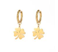 SIPURIS Boucles d'oreilles trèfle à quatre feuilles porte-bonheur en forme de trèfle irlandais - Pendentif porte-bonheur - Amulette de protection - Bijoux pour femmes et adolescentes, One Size, Acier