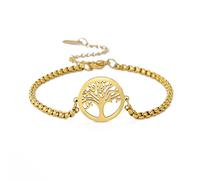 SIPURIS Bracelet arbre de vie en acier inoxydable pour homme et femme - Bracelet à breloques arbre de vie pour homme et femme - Amulette de protection - Bijoux cadeaux pour femmes, filles,