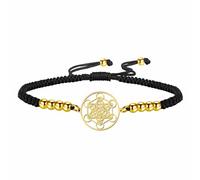 SIPURIS Bracelet cube de Metatron pour homme et femme, archanges, sceau du roi Salomon, bracelet à maillons en acier inoxydable, géométrique, chaîne ajourée pour homme, amulette, 6.69” +1.57”