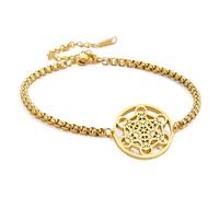 SIPURIS Bracelet cube de métatron pour hommes et femmes Archanges Sceau du Roi Salomon Pièce de maillon Bracelet de géométrie creux Chaînes pour hommes Bijoux amulette 17 + 1,57 po
