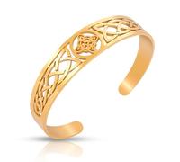 SIPURIS Bracelet nœud de sorcière pour homme et femme - Bracelet viking celtique en acier inoxydable - Sorcellerie géométrique réglable - Protection amulette - Nœud de sorcière - Doré