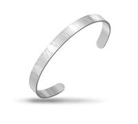 SIPURIS Bracelet poli avec chiffres romains de 7 mm de large - Pour homme et femme - Gravure personnalisée - 2 bijoux réglables, One Size, Acier inoxydable, Pas de gemme