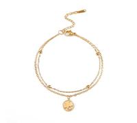 SIPURIS Bracelet porte-bonheur trèfle à quatre feuilles en forme de trèfle irlandais porte-bonheur, 17+5cm(6.69+1.96in), Coton Acier inoxydable Pierre précieuse, Pas de gemme