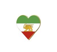 SIPURIS Broche drapeau lion et soleil en émail avec cœur historique de l'Iran - Broche en forme de lion persan/iranien, 0.79*0.79 in, Acier inoxydable, Pas de pierre précieuse