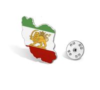 SIPURIS Broche drapeau lion et soleil en émail pour homme et femme - Drapeau historique de l'Iran - Broche en forme de lion persan/iranien, 0.87*1.02in, Acier inoxydable, Pas de pierre précieuse