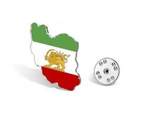 SIPURIS Broche drapeau lion et soleil en émail pour homme et femme - Drapeau historique de l'Iran - Broche en forme de lion persan/iranien, 0.87*1.02in, Acier inoxydable, Pas de pierre précieuse
