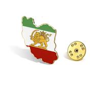 SIPURIS Broche drapeau lion et soleil en émail pour homme et femme - Drapeau historique de l'Iran - Broche en forme de lion persan/iranien, 0.87*1.02in, Acier inoxydable, Pas de pierre précieuse