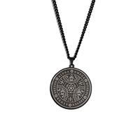 SIPURIS Collier amulette ange enochian pour homme et femme avec pendentif triangle magique en acier inoxydable Salomon Kabbale Talisman Protection Vintage Bijoux Cadeaux, acier inoxydable, sans pierre