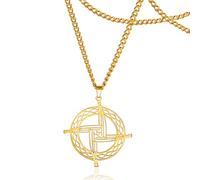 SIPURIS Collier avec croix de Sainte Brigide - Pendentif - Talisman celtique irlandais - Bijou religieux pour femme et homme, 1.38*1.46in, Acier inoxydable, Pas de pierre précieuse