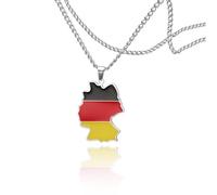 SIPURIS Collier avec pendentif carte de l'Allemagne en acier inoxydable - Personnalisable - Pour homme et femme, Acier inoxydable, Pas de gemme