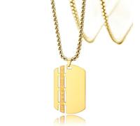 SIPURIS Collier avec pendentif délicat avec chiffres romains gravés pour homme, Acier inoxydable