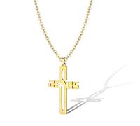 SIPURIS Collier avec pendentif en forme de croix pour homme et femme - Chaîne en acier inoxydable - Bijoux religieux chrétiens, Acier inoxydable, Non, pas de pierre précieuse