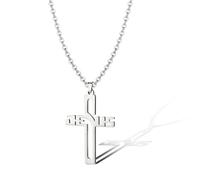 SIPURIS Collier avec pendentif en forme de croix pour homme et femme - Chaîne en acier inoxydable - Bijoux religieux chrétiens, Acier inoxydable, Pas de gemme