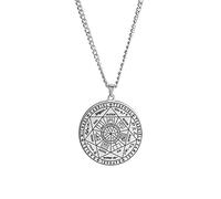 SIPURIS Collier avec pendentif en forme de sceau des sept archanges pour homme et femme en acier inoxydable avec médaille de St Michel, Acier inoxydable, Pas de gemme