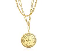 SIPURIS Collier avec pendentif représentant le sceau de l'archange Michael Saday Athanatos Sabaoth ancien roi de Salomon Saint 7e archange Michael Médaillon Talisman Protection Amulette Bijoux