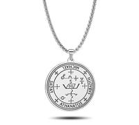 SIPURIS Collier avec pendentif représentant le sceau de l'archange Michael Saday Athanatos Sabaoth ancien roi de Salomon Saint 7e archange Michael Médaillon Talisman Amulette Bijoux pour et femme