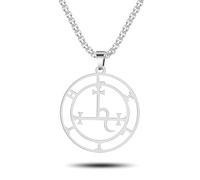 SIPURIS Collier avec pendentif représentant le sceau de l'archange Michael Saday Athanatos Sabaoth ancien roi de Salomon Saint 7e archange Michael Médaillon Talisman Protection Amulette Bijoux