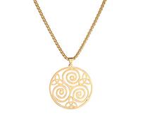 SIPURIS Collier avec pendentif triskel celtique pour homme et femme - Triple spirale - Collier rond en acier inoxydable - Nœud de la Trinité celtique - Symbole - Bijoux cadeau - Acier inoxydable,