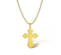 SIPURIS Collier croix orthodoxe pour homme Jésus-Christ crucifié orthodoxe Pendentif en acier inoxydable Religieux Christian Bijoux Cadeau d'anniversaire, Pas de gemme