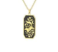 SIPURIS Collier de conte de fées avec pendentif renard délicat en acier inoxydable pour homme et femme, 0.67*1.46in, Acier inoxydable, Pas de gemme