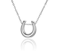 SIPURIS Collier fer à cheval en acier inoxydable 3D en forme de U avec pendentif porte-bonheur minimaliste